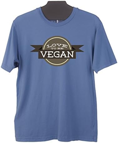 Vegan T Shirt Men's "Vegan Badge Of Honor" Organic Cotton (X-Large, Pacific Blue)