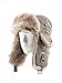 FUR WINTER Wool Blend Herringbone Tweed Faux Fur Aviator Bomber Trapper Hat