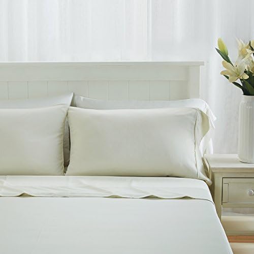 DTY Bedding Luxuriously Soft 100% Organic Bamboo 4-Piece Sheet Set, Oeko-TEX Certified - King, Creme