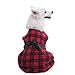 OFPUPPY Plaid Fleece Dress Jacket for Large Dogs Red Decent Style with Bowtie Puppy Winter Clothes Coat