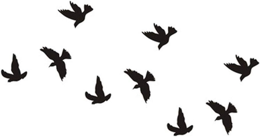 Antty Waterproof Eagle Feather Swallow Temporary Tattoos 3D Butterfly Flower Fake (Black)