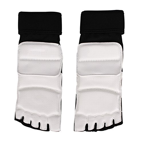 Luerme Taekwondo Foot Protector Protective Gear Professional Boxing Fitness Martial Arts Fight Boxing Punch Bag Sparring Training MMA UFC Thi Leather for Men Women Kids S-2XL (S)