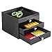 InterDesign Office Desk Organizer – Cabinet with 3 Slim Storage Drawers for Highlighters, Paper Clips, Scissors and Office Accessories, Black