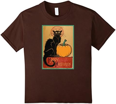 Kids Tournee Du Chat Noir Black Cat Pumpkin Halloween T Shirt 8 Brown