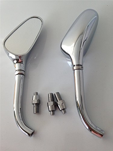 HK MOTO- Universal Mini Small Motorcycle Golf Club Mirrors Fit For Harley Yamaha Chrome