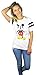 Disney Womens Mickey Mouse Varsity Football Tee Small Hugs White