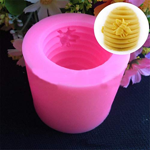 Cute 3D Bee Silicone Mold Handmade Soaps Bee Wax Candles Resin Mold Beehive Candle Mold (2 pcs)
