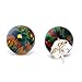 Trustmark 925 Sterling Silver 8mm Black Created Opal Ball Stud Post Earrings, Aurora