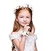 DDazzling Girls Flower Berries Crown Headband Floral Crown with Floral Wrist Band for Wedding Festivals (White)