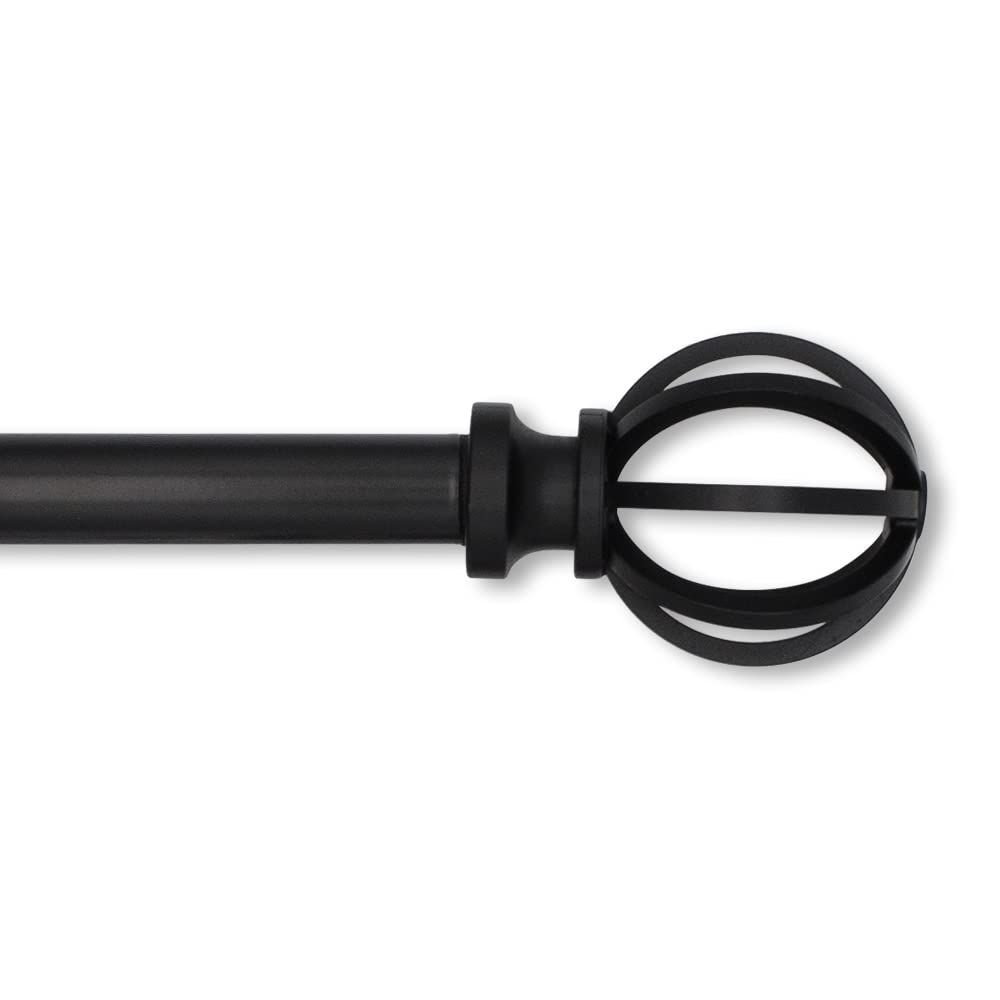 Photo 1 of Lumino Cage Single Curtain Rod Set, 5/8" Diameter - Starting at $14.99 - (With Multiple Color Options), Curtain Rod, Drapery Rod, Decorative Rod, Décor, Black, 30-84" Width