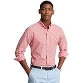 POLO RALPH LAUREN Mens Classic Fit Gingham Oxford Button Down Orange White XX-Large