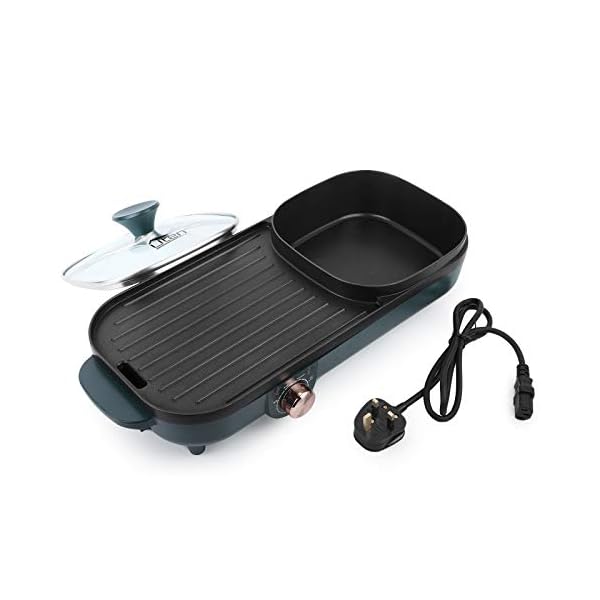 Uten Portable Electric Grill, Electric Barbecue Grill Indoor Hot Pot Chafing Dish, Large Capacity Household Electric…