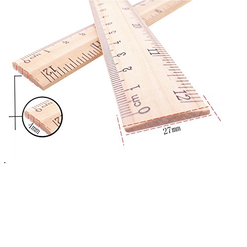 20PCS Amersumer 12 inch/ 30 cm Student Rulers Wood Rulers with Bilateral Scale, School Rulers Office Ruler Measuring Ruler, 2 Scale. (12 Inch and 30 cm)