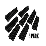 8 Pack of 4.6 in X 4.6 in X 19 in Black Soundproofing Insulation Bass Trap Acoustic Wall Foam Padding Studio Foam Tiles (8PCS, Black) (8pcs, Black)