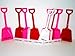 Small Toy Plastic Shovels Red Pink & White, 30 Pack, 7 Inches Tall, 30 I Dig You Stickers