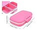 Meta-U Small Pill Box Supplement Case for Pocket or Purse - 3 Removable Compartments Travel Medication Carry Case - Daily Vitamin Organizer Box (Pink)