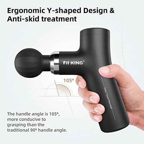 Massagepistole Mini, FIT KING Massage Pistole Massage Gun Tragbare Masagepistoll Massagegerät Muskelmassagepistole, zur Eine Schnelle Muskelreparatur, mit Ladeanschluss Typ C