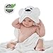 Baby Hooded Towel, Caforee Organic Bamboo Baby Towel Extra Soft Double-Faced Plush Natural High Water Absorption with Lovely Bear Ears for Infants Toddlers Boys and Girls, Baby Bath Towels