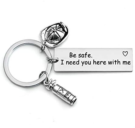 MADHAHEFU Men Gifts Be Safe I Need You Here With Me Keychain For Husband Boyfriend Couples Presents Valentines Day Gifts