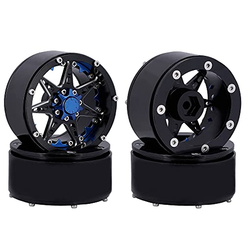 LAFEINA 4-Pack 1.9" Beadlock Wheel Rims For 1/10 Axial SCX10, Tamiya CC01, RC4WD D90 RC Crawlers