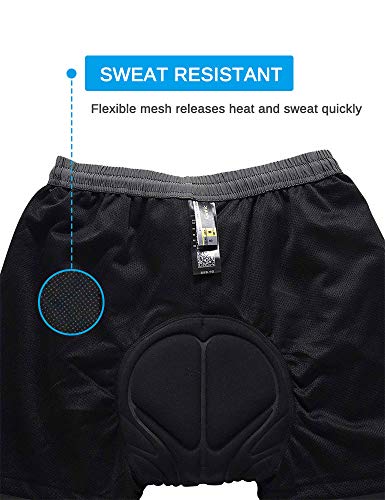 HAMSWAN Men's Loose-Fit Padded Breathable Bike Shorts for Cyclin, L