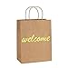 BagDream Brown Gift Bags with Handles 25Pcs 8x4.25x10.5 Welcome Paper Gift Bags for Shopping, Wedding Birthday Party Favor, Retail, Merchandise, Business, Recycled Medium Paper Sacks
