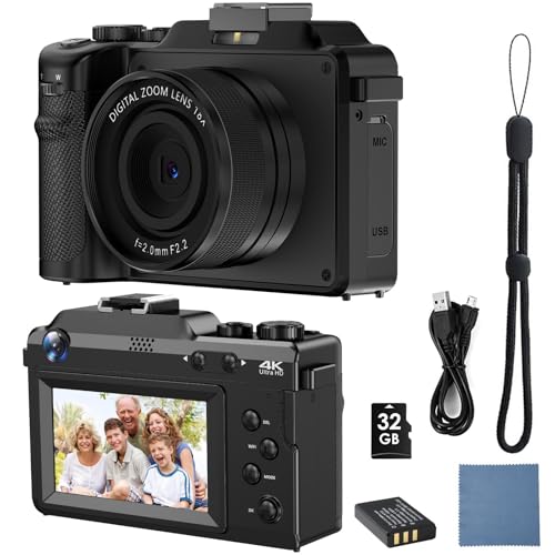 Fotocamera Digitale 5K 64MP con WiFi, Zoom 18X, Schermo LCD da 3"