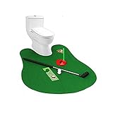 Toilet Golf,Potty Putter Game Kits,Mini Golf Set with a Potty Putter,a Target Hole Cup and Flag,a Putting Green and 2 Plastic Golf Balls