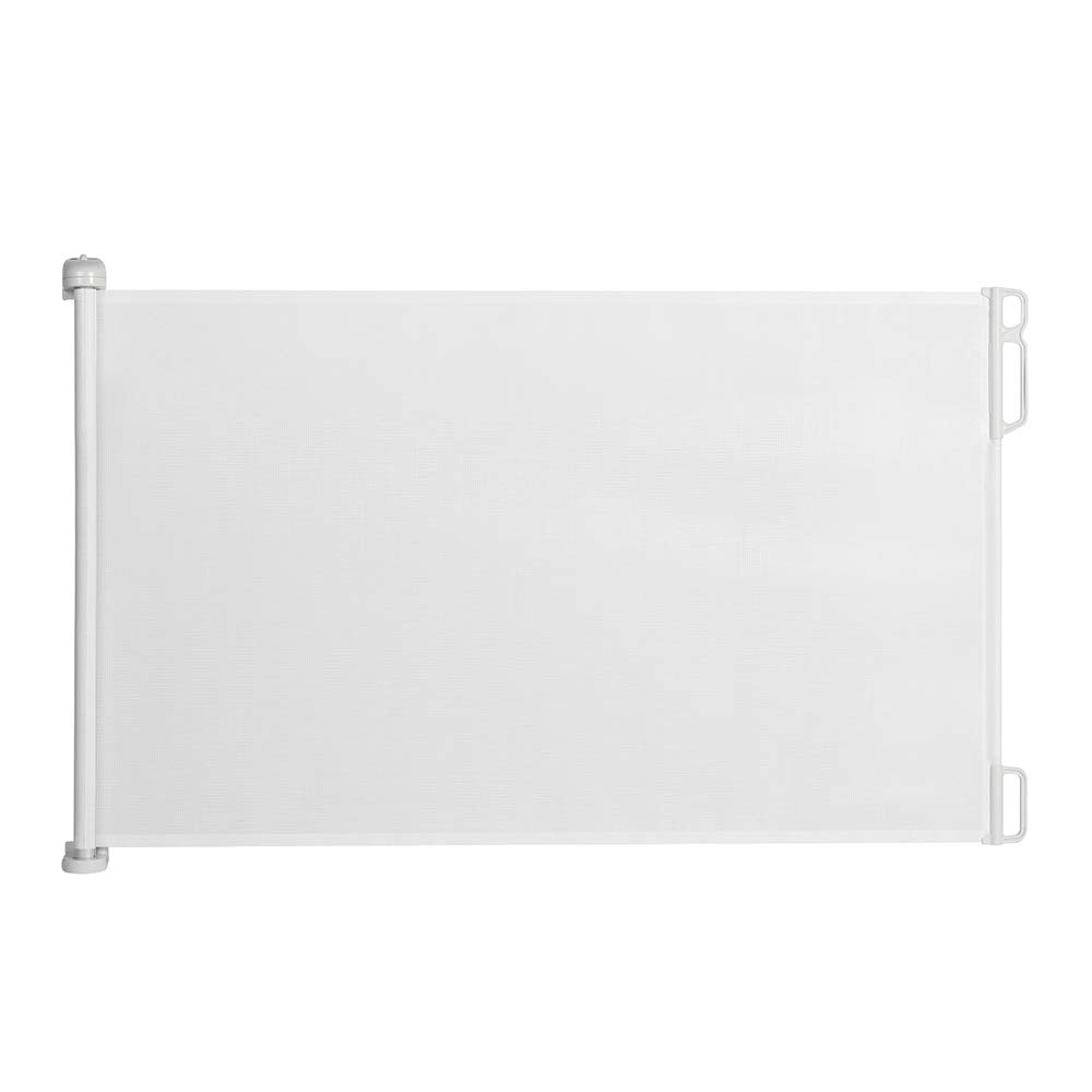 EasyBaby Products Indoor Outdoor Retractable Baby Gate, 33in Tall, Extends up to 55in Wide, White