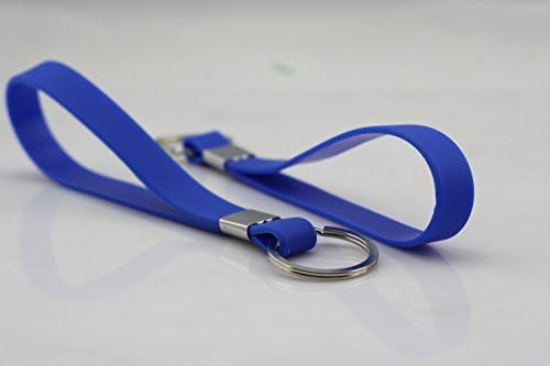 Minigianni Silicone Wrist Band Keychain Keyring 2 Pack (Blue)