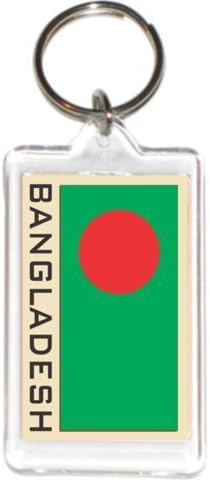 Acrylic KeyChains KeyRings Holders - Asia &amp; Africa Grp 1 (12-Pack, Country: Bangladesh)