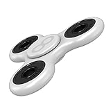 Maxboost Tri-Spinner Fidget Toy Prime Stress Reducer for Women, Kids and Adult [Premium Bearing] Easy Flick and Spin with Hands & Finger Focus Figit Toys - White/Black