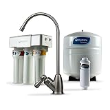 Aquasana OptimH2O Reverse Osmosis Under Sink Water Filter System - Filters 95% Of Fluoride - Kitchen Counter Faucet Filtration - Brushed Nickel - AQ-RO-3.55