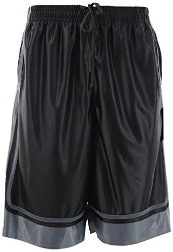 ChoiceApparel Mens Two Tone Training/Basketball Shorts with Pockets (S up to 4XL) (3XL, Zippered-Black/Charcoal)