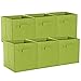 ShellKingdom Storage Bins, Foldable Fabric Storage Cubes And Cloth Storage Organizer Drawer For Closet And Toys Storage, 6 Pack (Green)