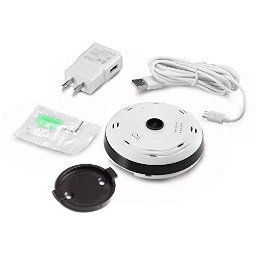 BlueHills White Compact Security Camera for Ceiling or Walls HD 1080P Night Vision Motion Detector & Two-Way Audio - Monitor Front-Door Home Business Kids Baby Dog Cat & Pets with App in Cell Phone