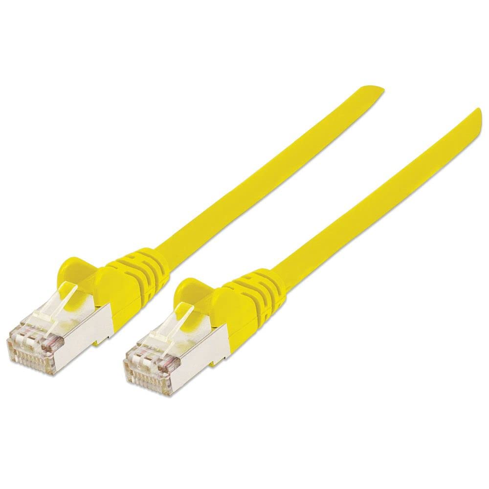 Intellinet Network Patch Cable, Cat6, 2m, Yellow, Copper, S/FTP, LSOH / LSZH, PVC, RJ45, Gold Plated Contacts, Snagless, Booted, Polybag