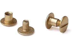 LAMINATION DEPOT TruBind Aluminum Chicago Screw and Post Sets | 3/16 inch Post Length | 3/16 inch Post Diameter | Antique Brass-Colored | 100 Screws and 100 Posts