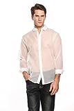 Coofandy Men's Sexy See Through Mesh Clubwear Long Sleeve Shirt