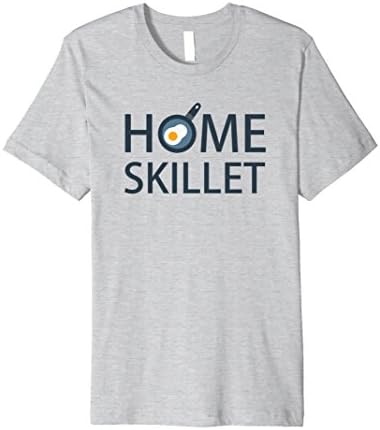 Mens Home Skillet Cartoon Frying Pan Egg Kitchen Slang T-Shirt Medium Heather Grey
