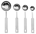 Stainless Steel Measuring Spoons - Set of 4 Premium Metal Spoons - Strong and Durable - Engraved with Metric and Imperial / US Sizes Including Tablespoon and Teaspoon - Ideal for Cooking and General