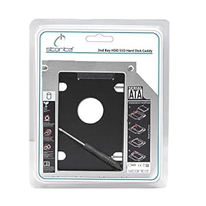Storite Optical Bay 2nd Hard Drive Caddy, Universal for 9.5mm CD/DVD Drive Slot (for SSD and HDD)