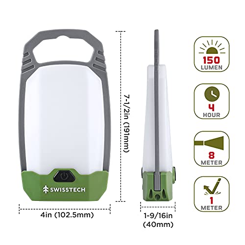 Swiss+Tech LED Camping Lantern, 2 Pack Rechargeable Camping Lights with 4 Light Modes, Portable Tent Lights for Camping Power Outage Fishing Hiking Emergency Hurricane Home