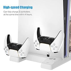 ECHZOVE PS5 Stand with Controller Charger and
