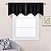 NICETOWN Window Blackout Valance for Bedroom - Home Decoration W52 x L18 Scalloped Valance Blackout Curtain Tier for Kids Bedroom/Living Room/Kitchen Window/Halloween Decor (Black, 1 Piece)