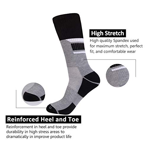 Mens Crew Athletic Socks with Cushion Performance for Sports Workout 4 pack