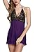 Avidlove Women Sexy Lace Halter Chemise Babydoll Lingerie Set Dress