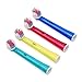 Kids Brush Heads Compatible with Oral-B Power Toothbrush, Red, Blue, Yellow & Teal Colors - Pack of 4