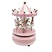 Alytimes Carousel Music Box 4 Horses Rotating Music Box Birthday Valentine's Christmas Children Gifts Toy (Pink-Love)