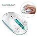 Wireless Mouse (Battery Included), FD M510c 2.4G Mini Silent Click Cordless Mouse, Optical Travel Mice with Nano USB Receiver for Desktop, Laptop, Computer, PC, Chromebook and Notebook (White&Green)